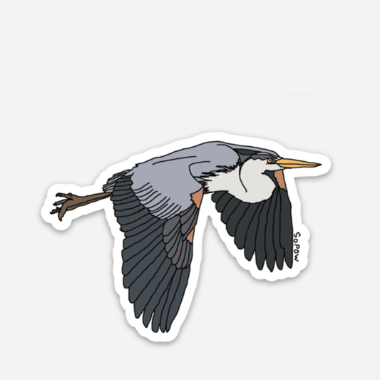 Blue Heron Vinyl Sticker