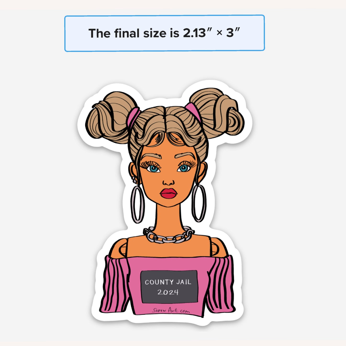 Prison Barbie Vinyl Sticker